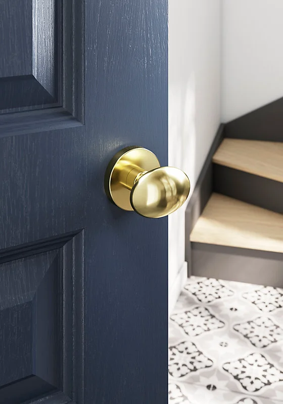 Bouton de porte duo ovale GoodHome or Ø. 65mm x l.45 x H. 66mm