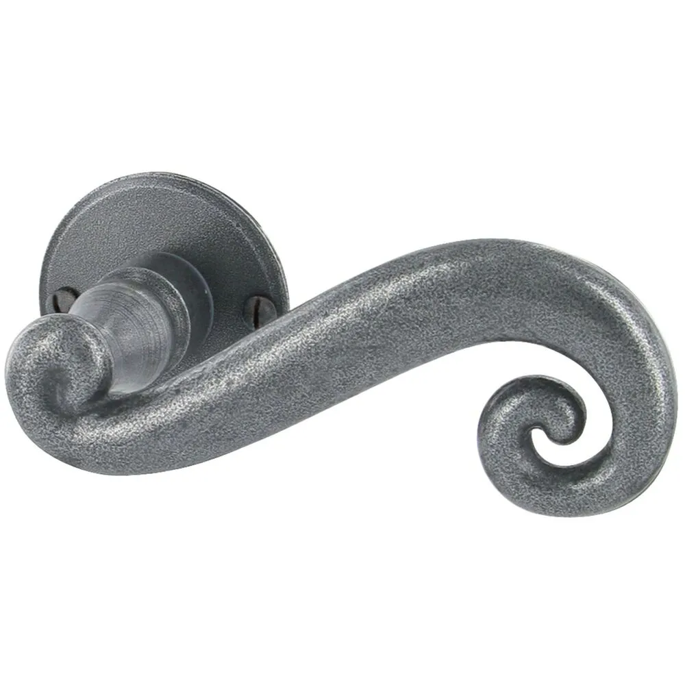 Béquille deux fois sur rosace Mistral Fer shérardisé gris patiné