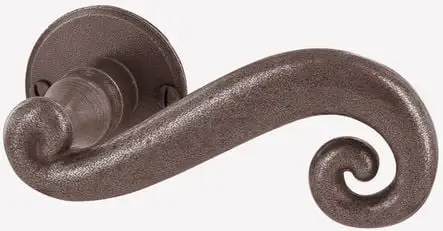 Béquille deux fois sur rosace Mistral Fer shérardisé gris patiné