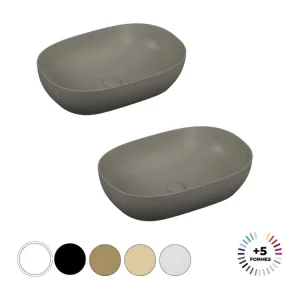 Lavabo duo vasque à poser VITRA Outline, ovale - vison mat | Haut de gamme