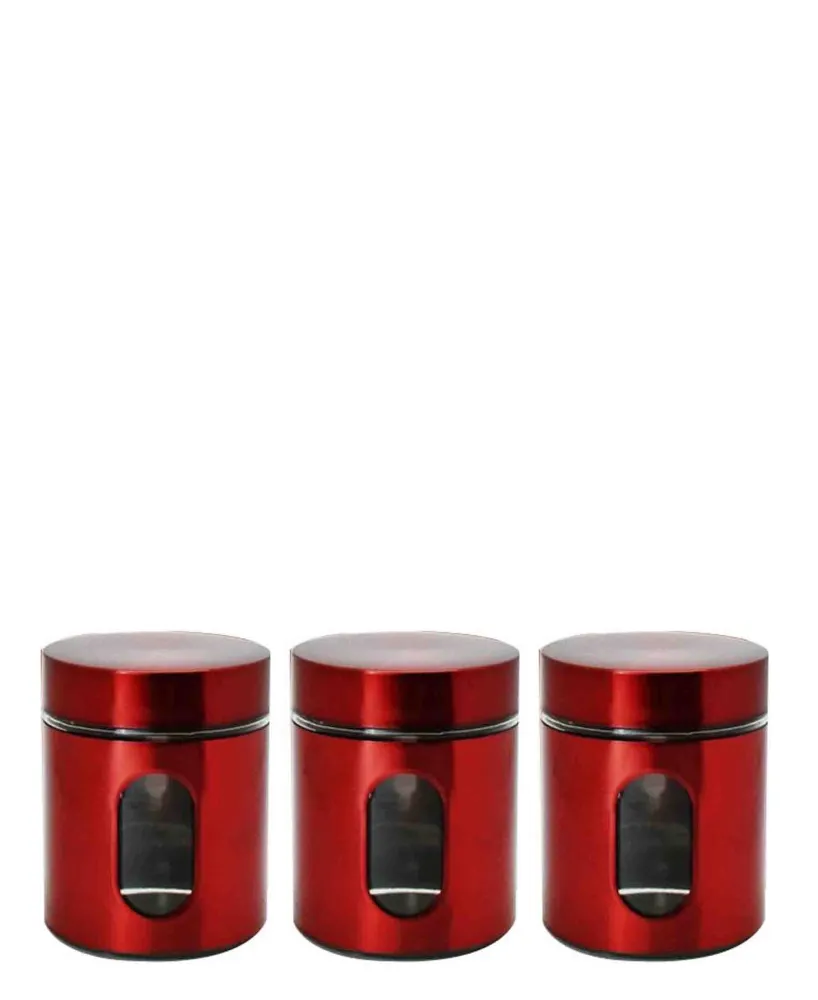 Mortier colle CH 3Pcs Canister Set Window - Red
