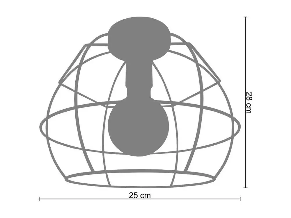 Acier Inoxydable Plafonnier filaire globe noir28 cm..