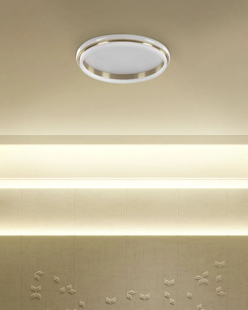 Plafondlamp LED wit/goud 42 cm TAPING pour pose de cloisons