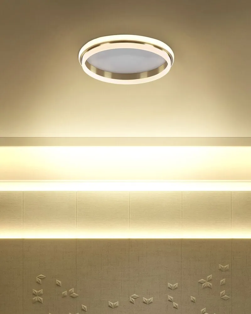 Plafondlamp LED wit/goud 42 cm TAPING pour pose de cloisons