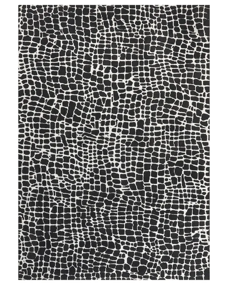 Vloerkleed tissu synthétique zwart/wit 160 x 230 cm PUNGE