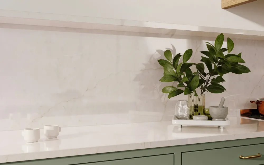 Certifié NSF Comptoir en quartz 2 cm - 3 cm LXHA Mistica 63 x 130 po