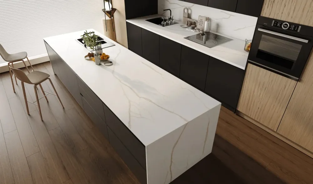 Haute Performance comptoir en quartz Prime Stone 2cm - 3cm Polar Onyx 63,5 x 127 po