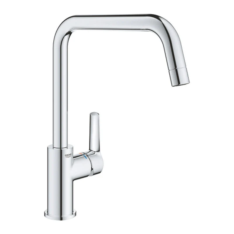 Mitigeur évier START GROHE 30470000 QuickFix Plus - bec haut- rotation 150° - acier chromé