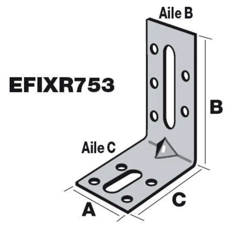 Equerre de fixation avec renfort EFIXR SIMPSON pour Étagères de 25 cm de profondeur