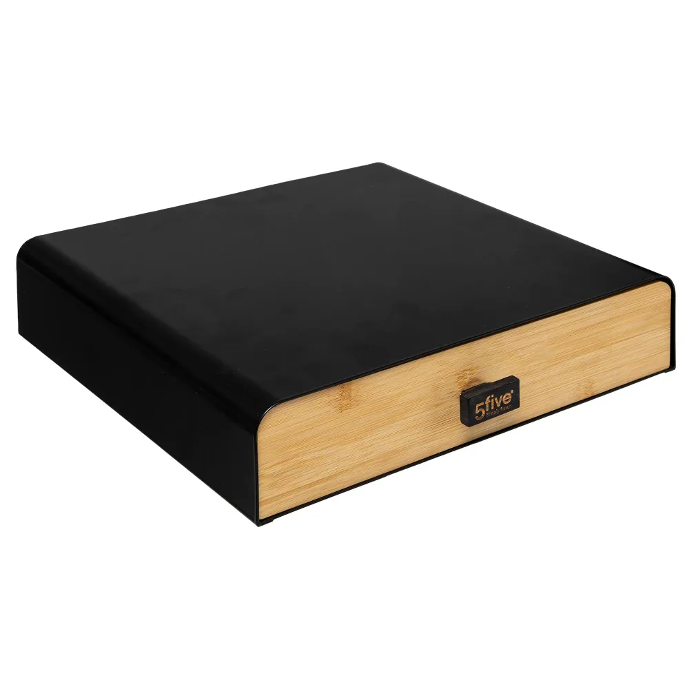 Five 1 Drawer Coffee Capsule Holder Noir jais avec Cache-vis