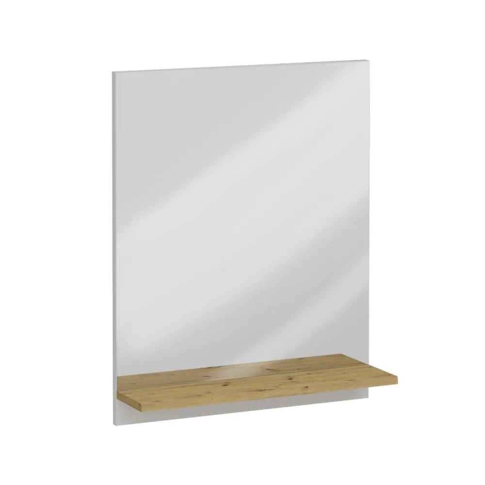 FMD Miroir mural avec étagère 54,5x13,5x67,5 cm Chêne artisanal pour Étagère en bois