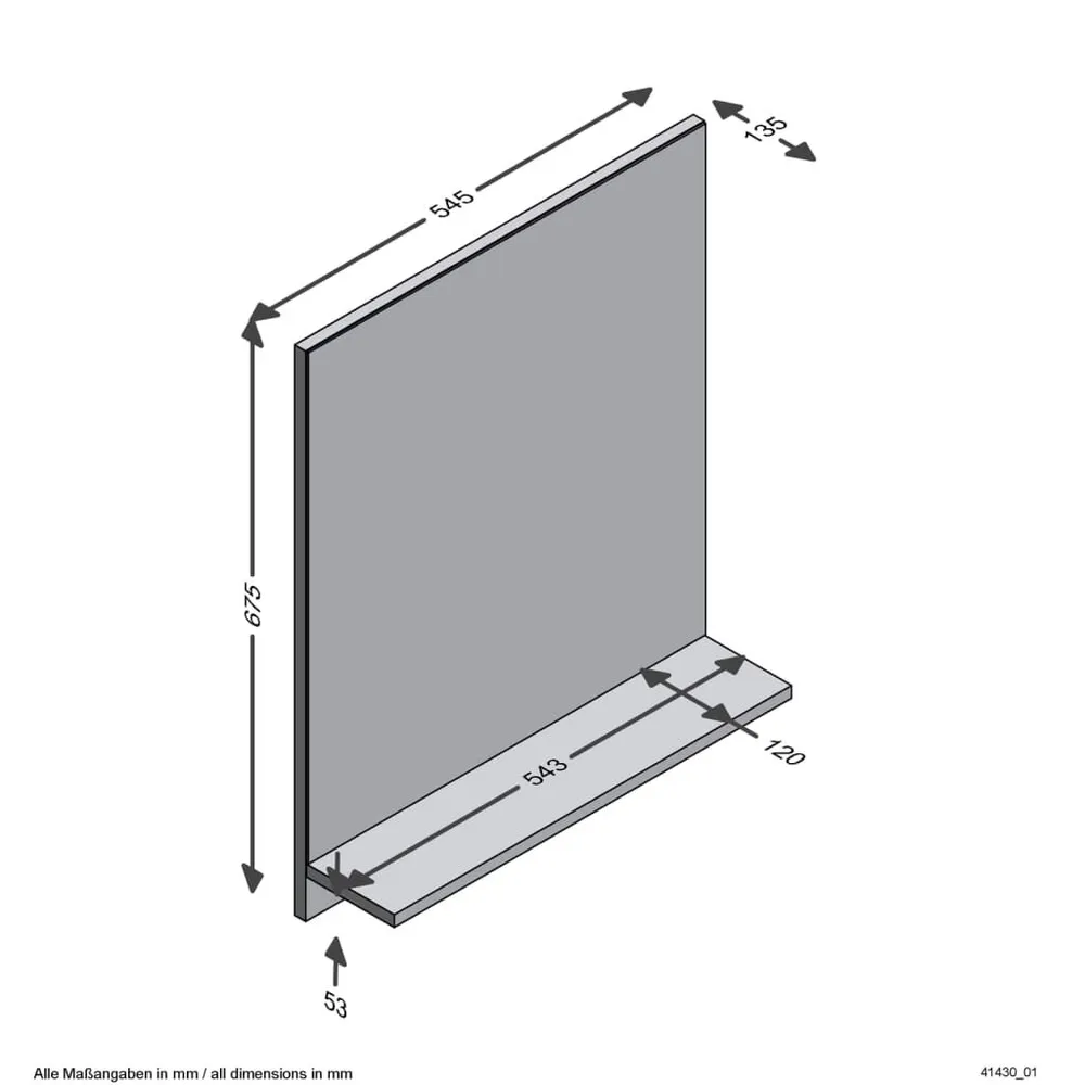 FMD Miroir mural avec étagère 54,5x13,5x67,5 cm Chêne artisanal pour Étagère en bois