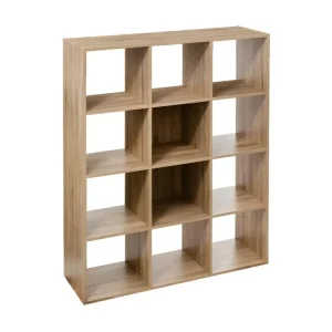 Support de coin Étagère bois 12 cases Mix coloris naturel 5five - Naturel