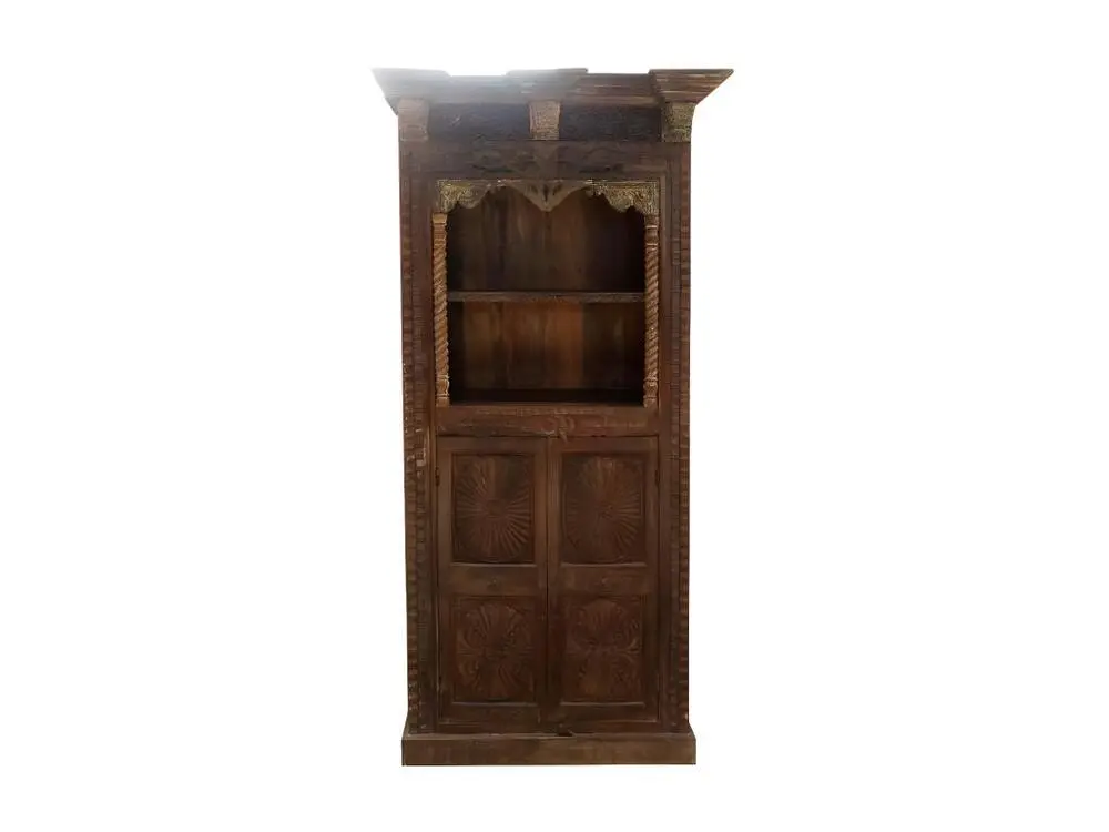 Étagère en bois marron 99x53x217h pour Meuble TV