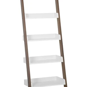 Étagère en échelle 5 niveaux bois profond et blanc MOBILE TRIO Dimensions 15 x 10 cm