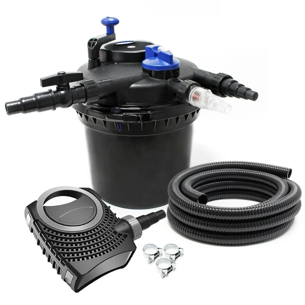 Flotteur de réservoir Kit set bassin 8000 litres 11 watts UVC pompe 6000 l/h tuyau 5 m kit de filtration 16_0001967