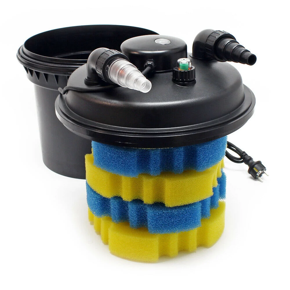 Kit set bassin 8000 litres 11 watts UVC pompe 3600 l/h tuyau 5 m kit de filtration 16_0001947 avec système silencieux
