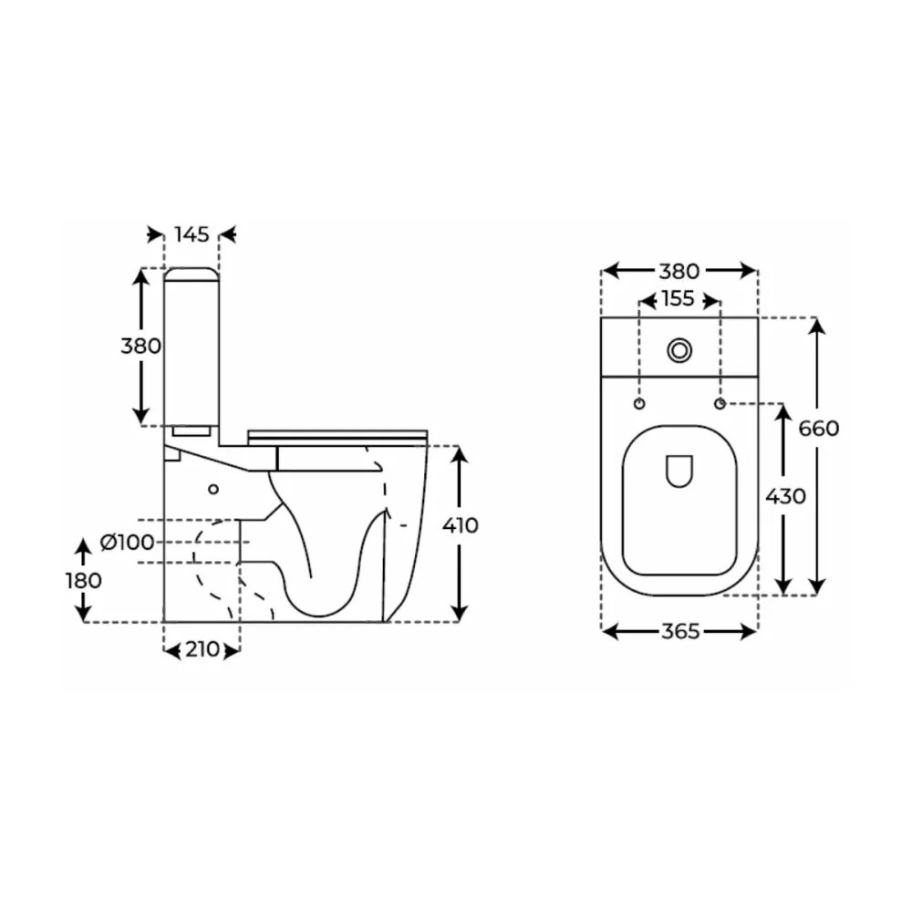Résistant à la Corrosion WC avec chasse d'eau Zen