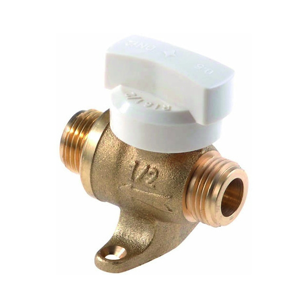Robinet 1/4 de tour droit à tournant sphérique avec patte de fixation - 1/2'' - 12 - CLESSE