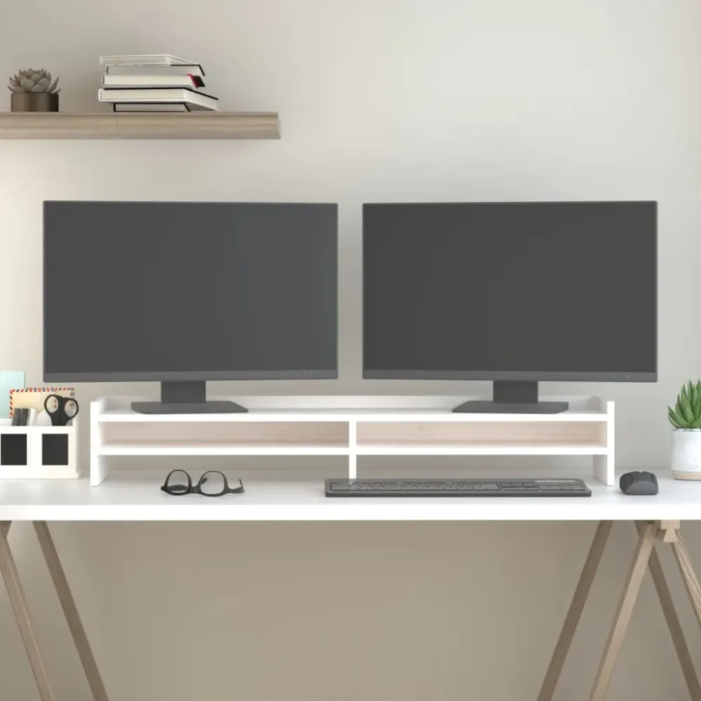 Monitorständer 100x24x16 cm aus massivem Kiefernholz | Livraison Rapide