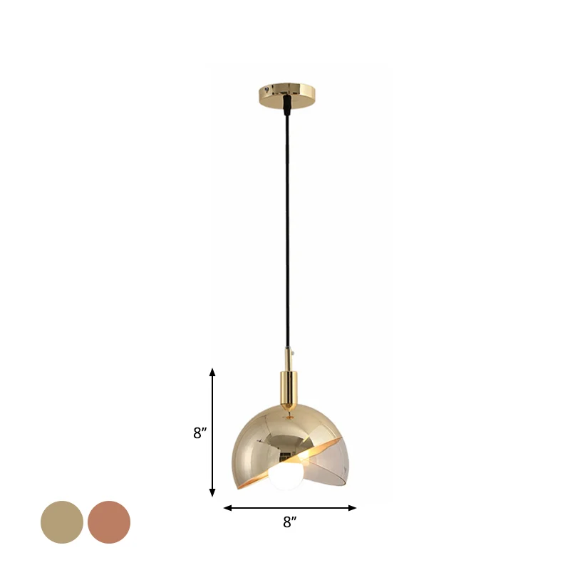 Douille encastrable Abat-jour en forme de dôme pivotant, luminaire suspendu post-moderne en verre diaphane, 1 tête pour sa...