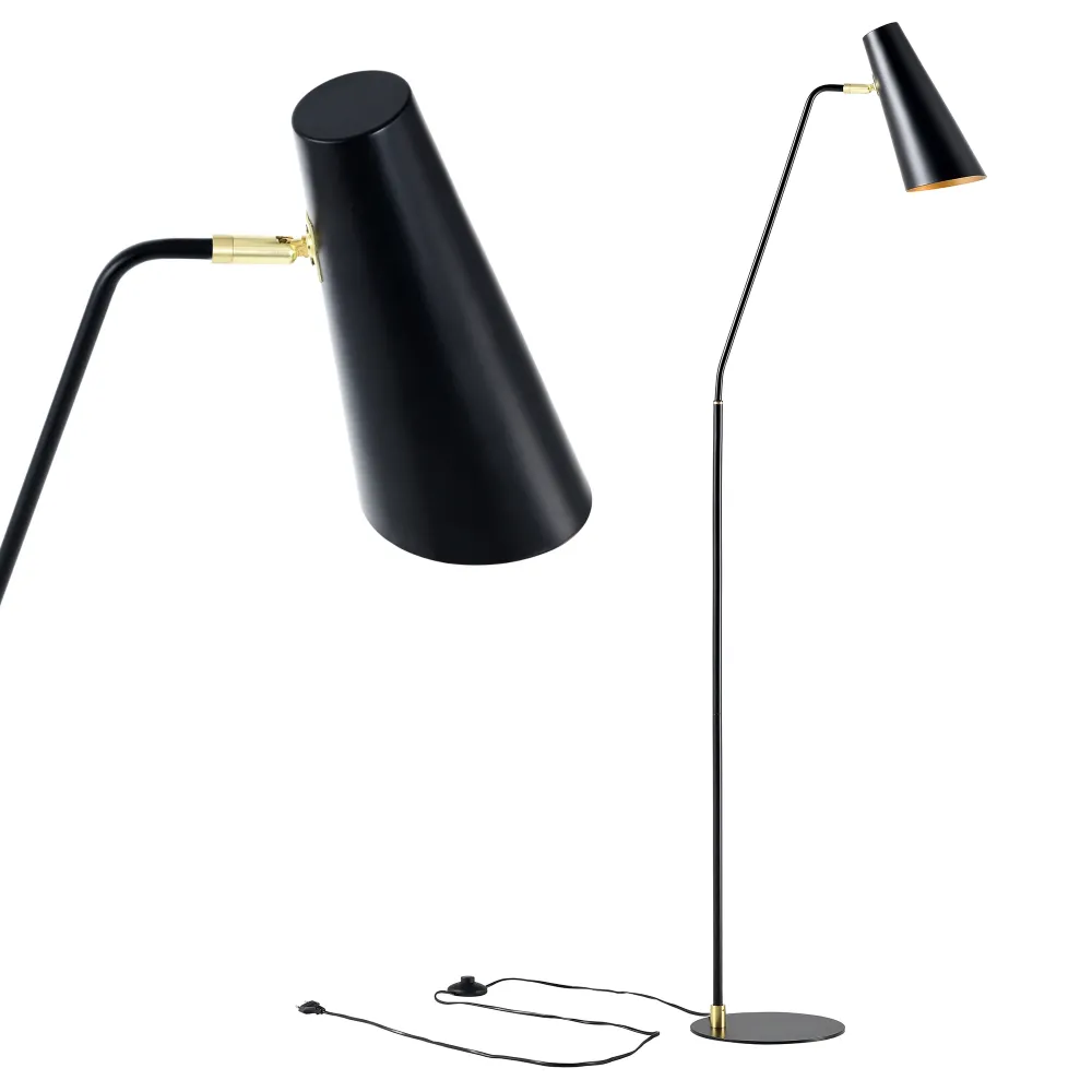 Lampadaire lampe lumière luminaire abat-jour réglable E27 hauteur 160 cm noir 03_0007301 avec protection IP44