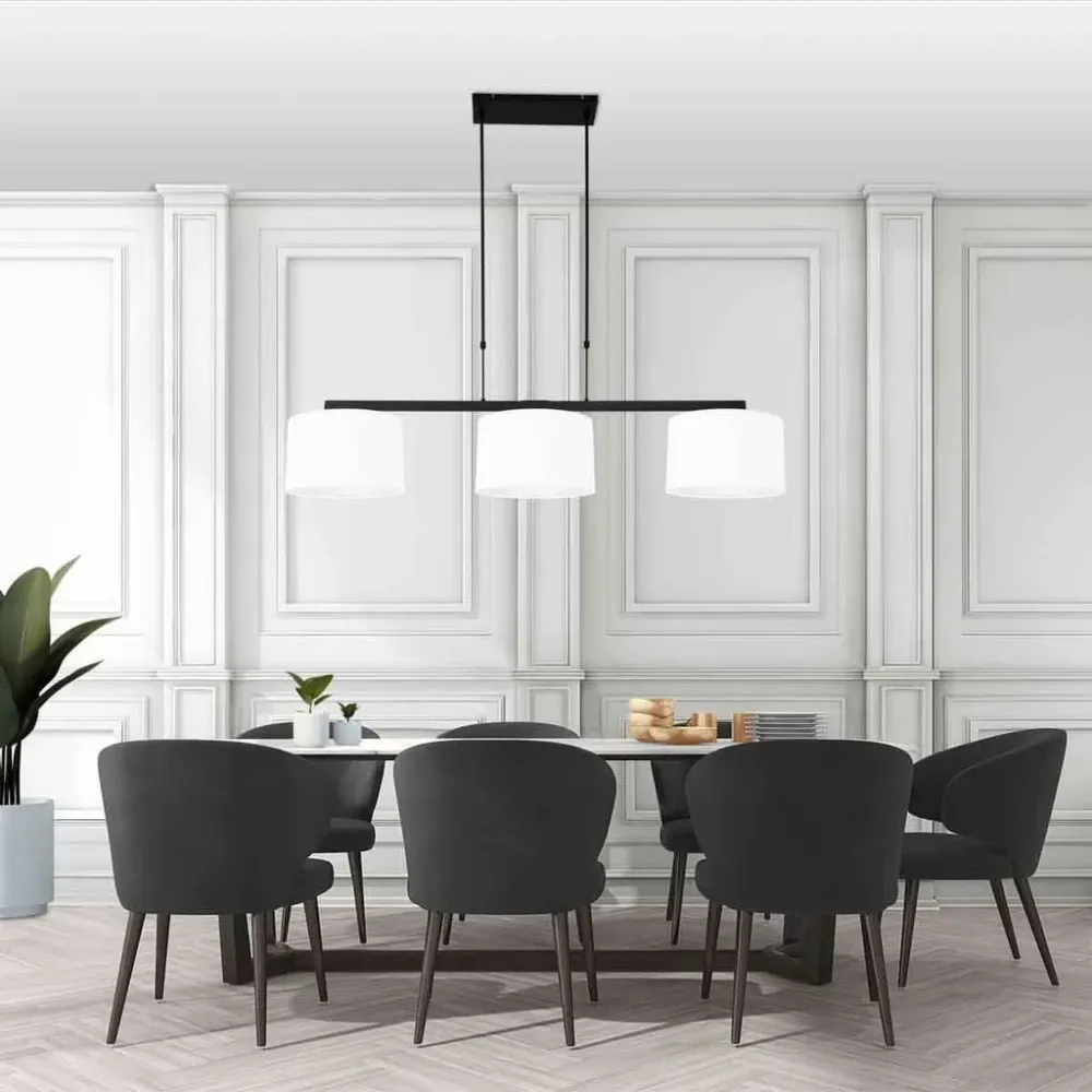 Lustre Noir Avec Abat-Jours Blancs | Vory - Compatible Universel