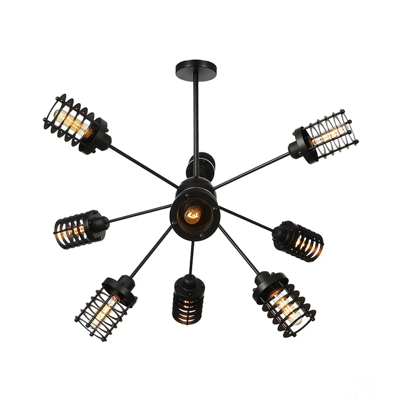Starburst – lustre de chambre à coucher en métal peu épais, éclairage suspendu Vintage à 9/12/15 têtes avec abat-jour à ca...