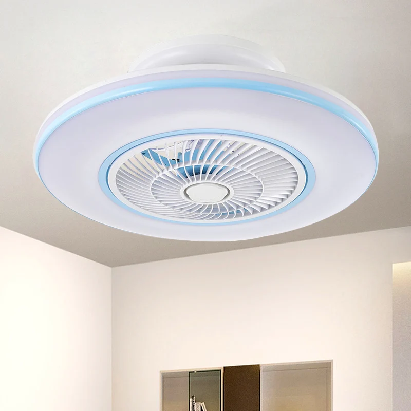 Support de tube néon Blau/goldene runde Pendelventilator-Lampenfassung, actuel LED-Acryl-Halbmontage-Beleuchtung, 23" Breite