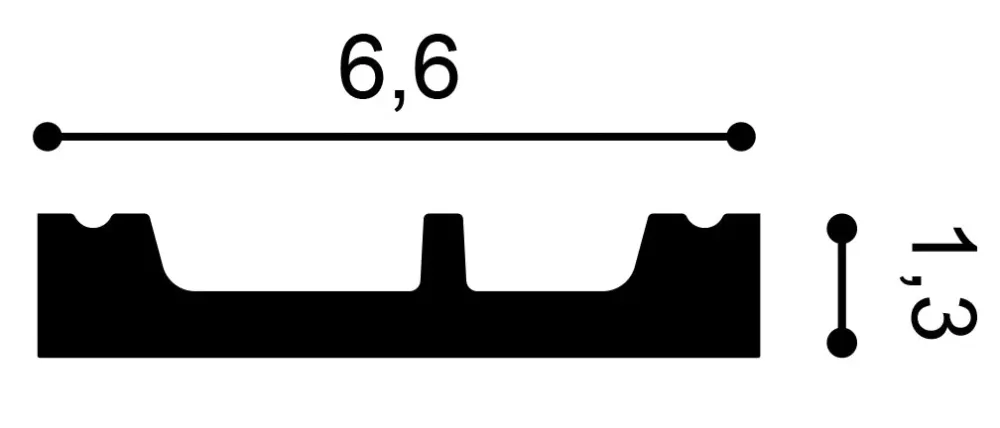 Guide pour scie plongeante Stuckleiste SX157 weiß | 13 x 66 x 2000 mm