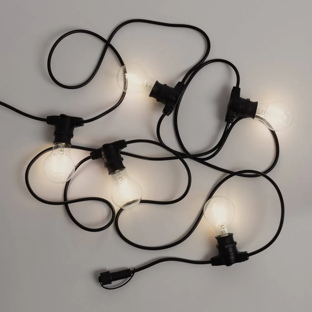 Ensemble de 5m de guirlande LED extérieure IP44 avec 5 ampoules B22 2W Autonomie : 12 heures