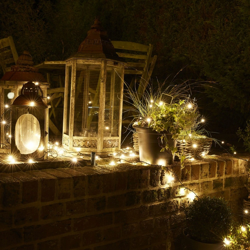 Guirlande lumineuse extérieure de noël 18m de étendu. 180 led blanc chaud. 8 modes