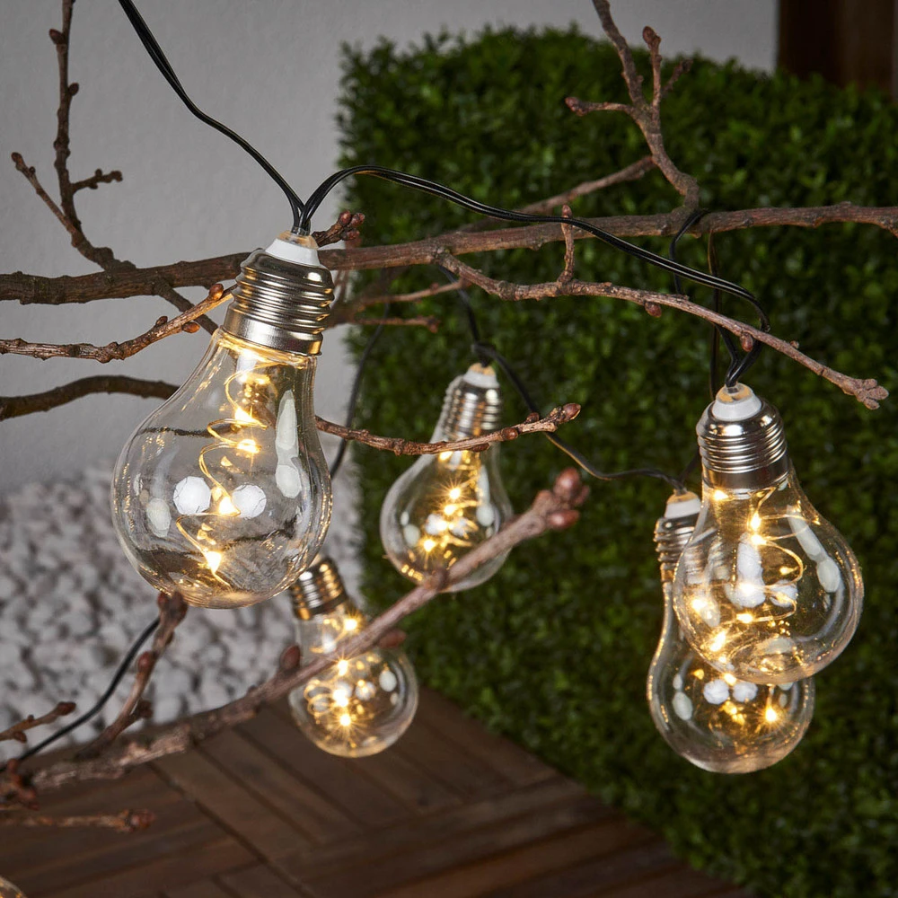 Guirlande lumineuse LED Glow, évidente, blanc chaud, 190 cm de étendu