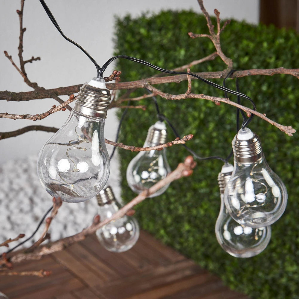 Guirlande lumineuse LED Glow, évidente, blanc chaud, 190 cm de étendu