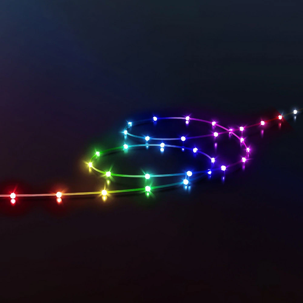 Guirlande lumineuse LED Twinkly Dots RVB, cristallin, IP44, 10m pour allée et terrasse