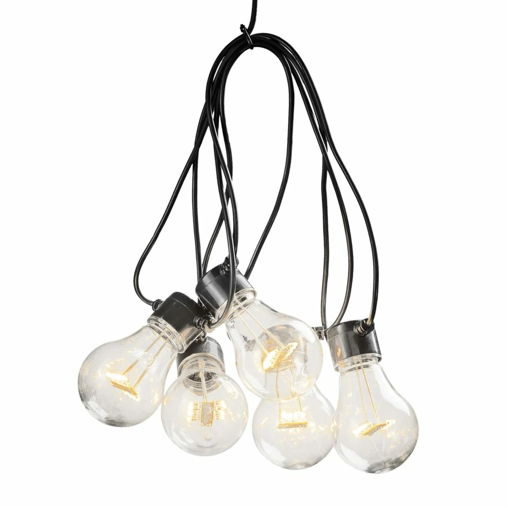 Poteau d'éclairage Guirlande lumineuse avec 5 ampoules transparentes