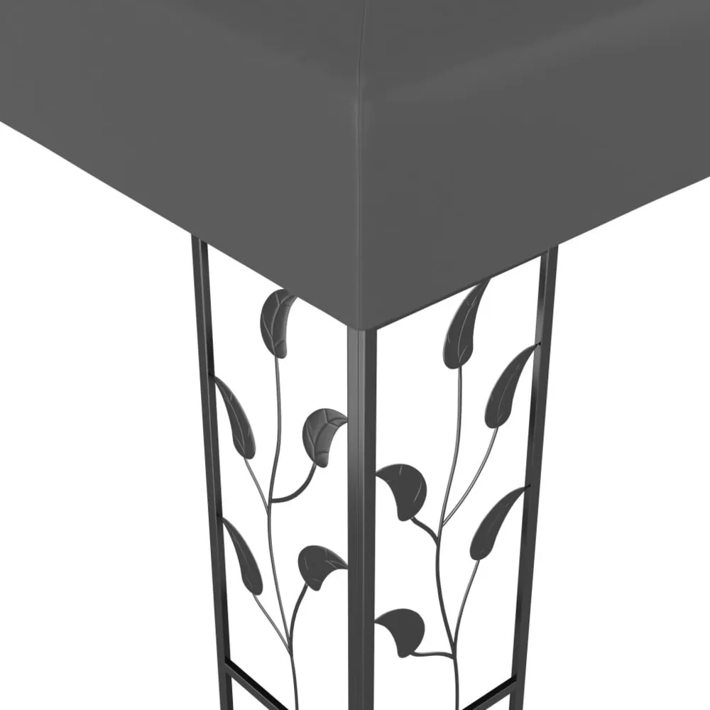 Tonnelle avec guirlande lumineuse à LED 3x3 m Anthracite avec batterie intégrée