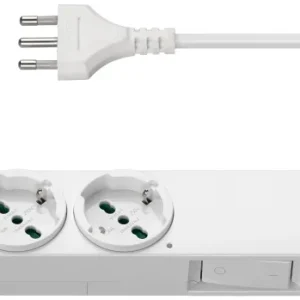 MULTIPRESA 4 PRESE UNIVERSALI CON INTERRUTTORE + CAVO 2MT BIANCO VIMAR 01296.CC.B