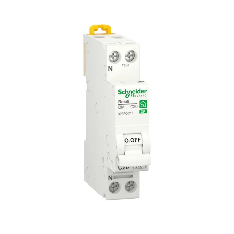 Prise à obturateur automatique Disjoncteur 20A type C vis 3kA 1P+N peignable Resi9 XP SCHNEIDER R9PFC620