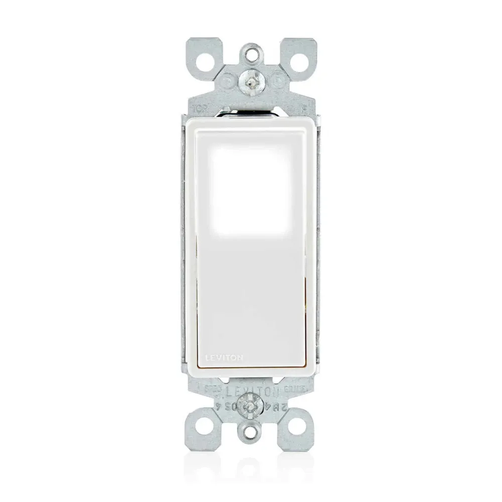 Interrupteur Derco unipolaire 15 illuminé par DEL, blanc avec minuterie programmable