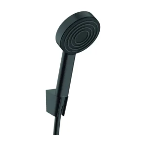Résistant à la Corrosion <p>"Votre kit bien-être : Ensemble support mural et douchette Pulsify noir mat avec ty...