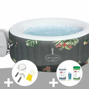 Kit spa gonflable lay-z-spa aruba rond airjet 2/3 places + kit traitement brome | Économiseur d'eau |