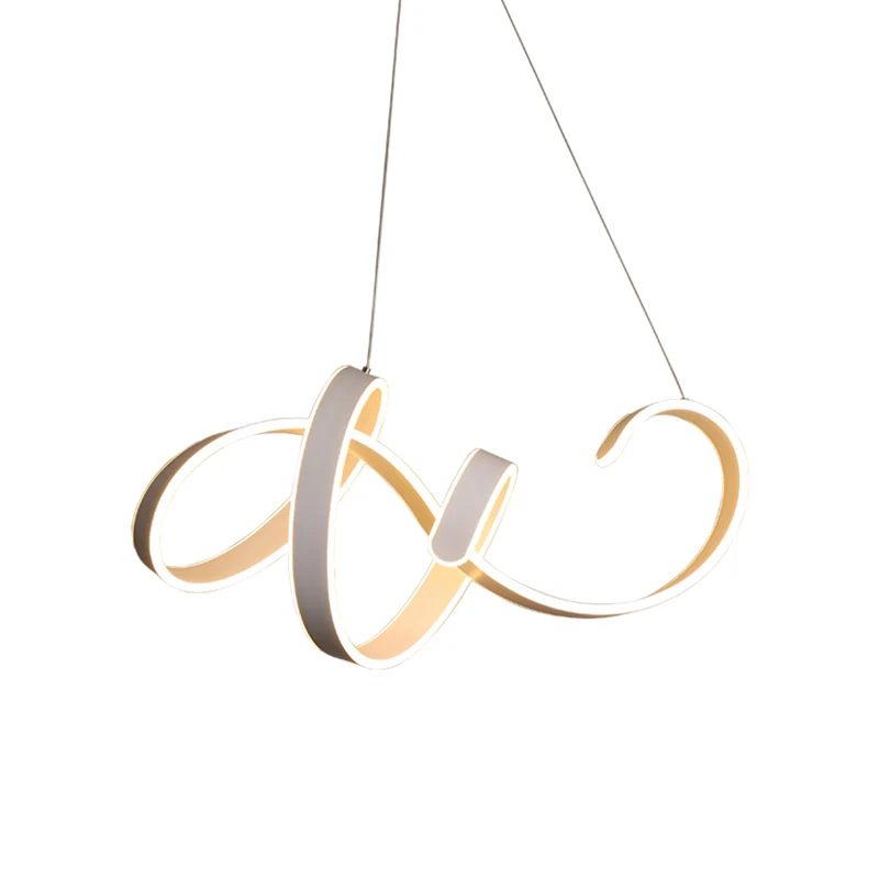 Éclairage LED Intégré Lustre de plafond à enroulement pour dinette, Kit de suspension LED en aluminium, simplicité, lumièr...