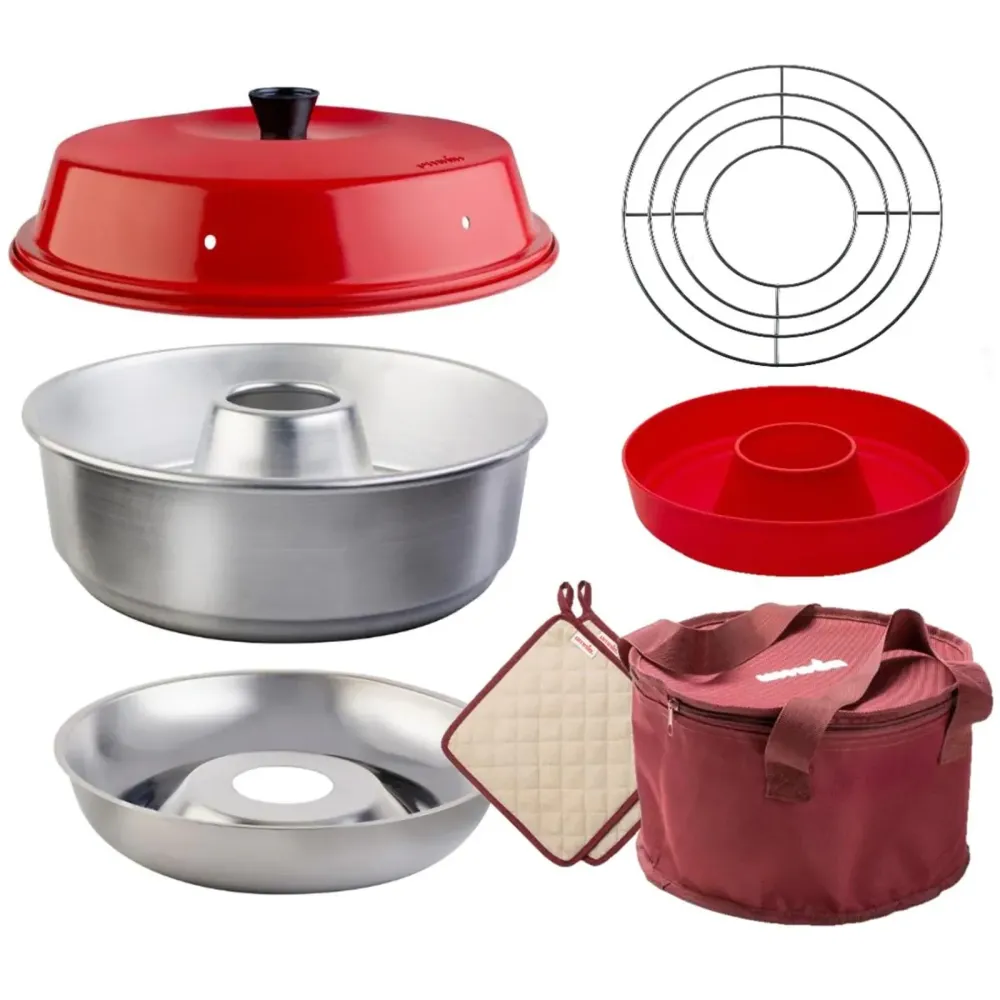 Omnia Camping Backofen KIT - 5-tlg. Campingbackofen Set Backofen + Zubehör (pile incluse)