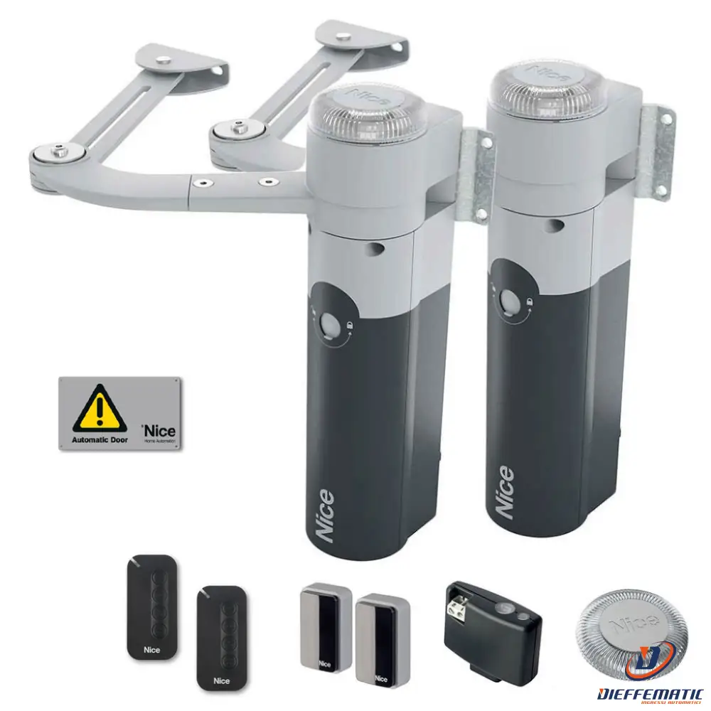 Kit Cancelli Battente Anta 1,8m Bidirezionale Nice Walkykit 2024 Walky2024bdkce