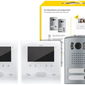 KIT VIDEOCITOFONICO ELVOX VIMAR BIFAMILIARE 2 FILI PLUS 7558/E2