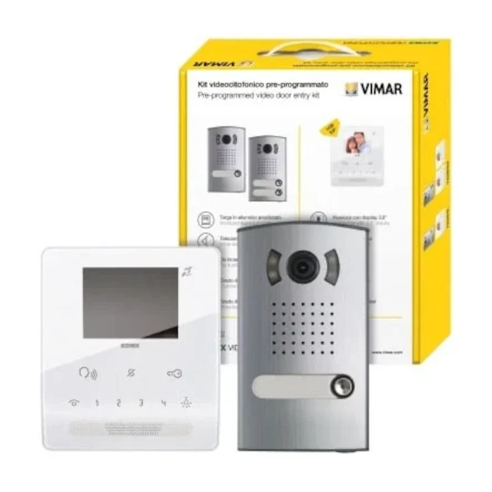 KIT VIDEOCITOFONICO ELVOX VIMAR MONOFAMILIARE TAB 7539/E en matériau réfléchissant