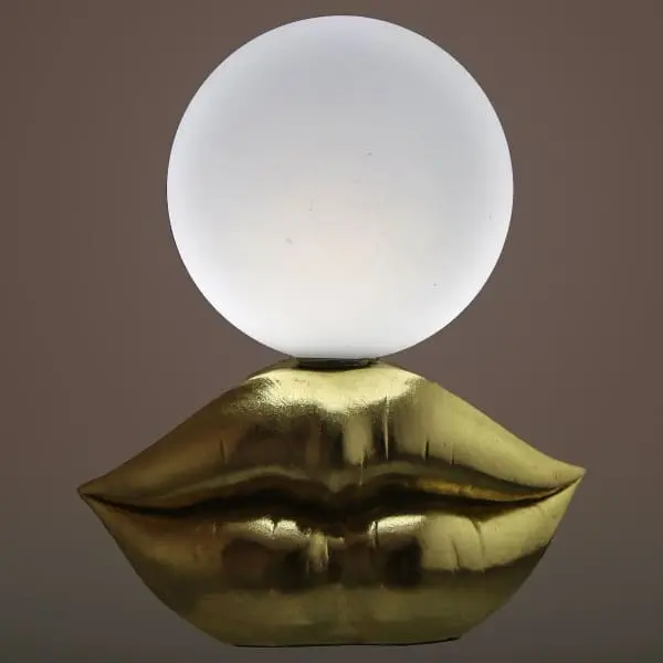 Kit d'Éclairage Ambiance Lampe en Forme de Lèvres Dorées