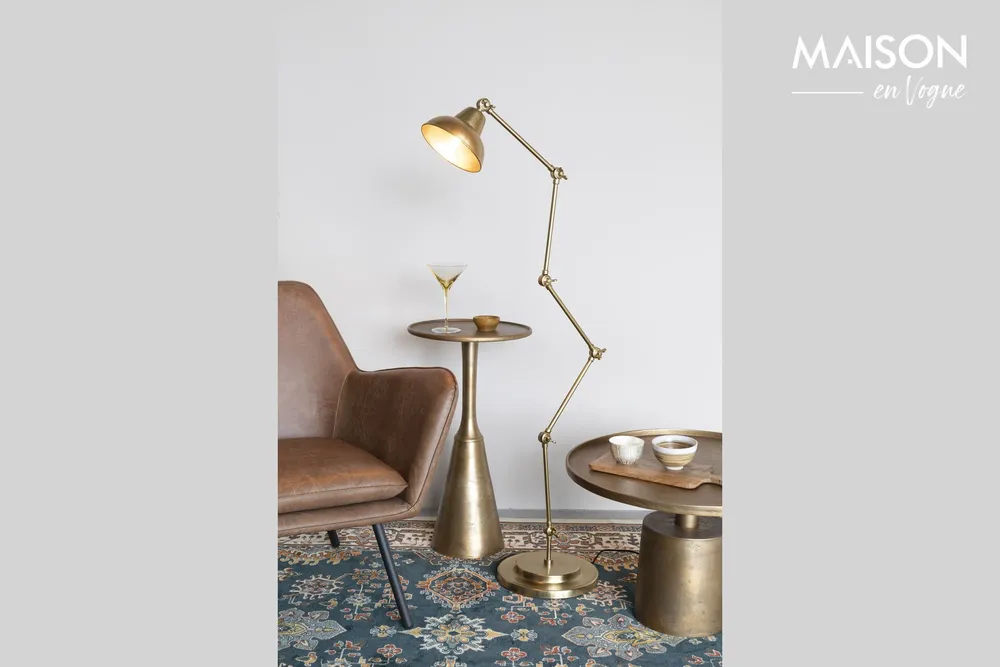 Lampadaire en fer doré Xavi Blanc pur Label - 154cm