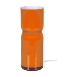 Lampe de chevet vase verre orange 27 cm.